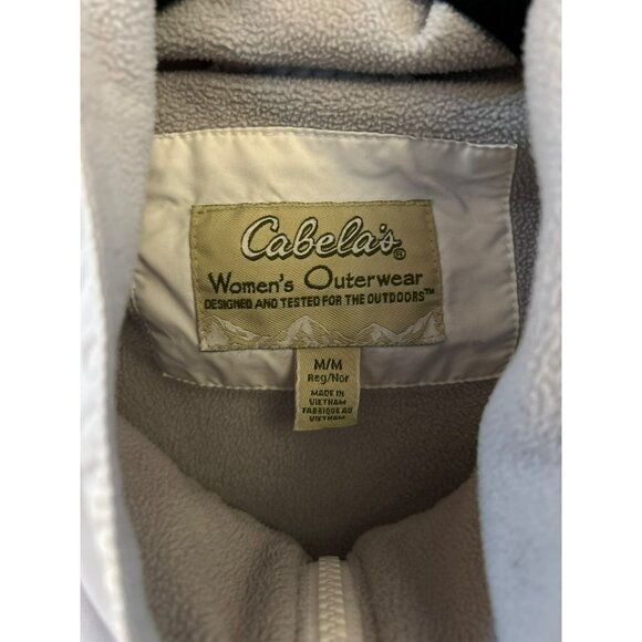 Cabela's Women's Outerwear Jacket M/M White Gray Insulated Zip-Up Warm Coat - Picture 2 of 3